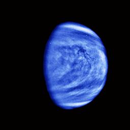 PIA00072: Venus Cloud Patterns (colorized and filtered)