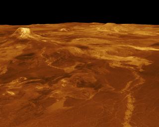 PIA00102: Venus - 3-D Perspective View of Estla Regio