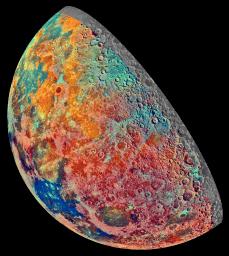 PIA00131: Moon - False Color Mosaic
