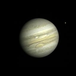 PIA00235: Jupiter with Satellite Io