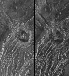 PIA00269: Venus - Stereo Image Pair of Crater Goeppert-Mayer