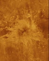 PIA00272: Venus - Simulated Color of Ushas Mons