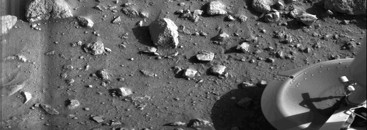 PIA00381: First Photograph Taken On Mars Surface