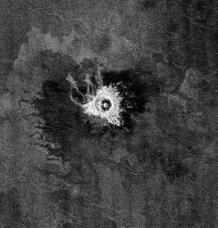 PIA00472: Venus - Impact Crater 'Jeanne