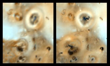 PIA00495: Changing volcanoes on Io