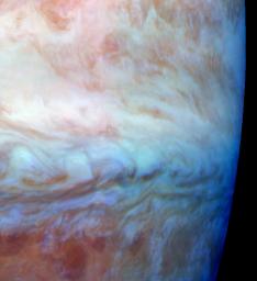 PIA00548: False Color Mosaic of Jupiter's Belt-Zone Boundary