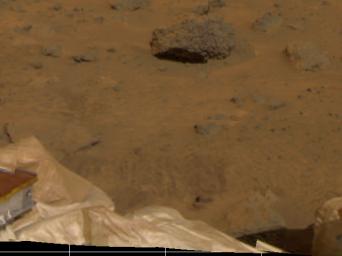 PIA00616: Lander, Airbags, & Martian Terrain