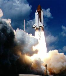PIA00726: Launch of Galileo on STS-34 Atlantis