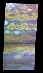 PIA00893: Jupiter's Northern Hemisphere in False Color (Time Set 1)