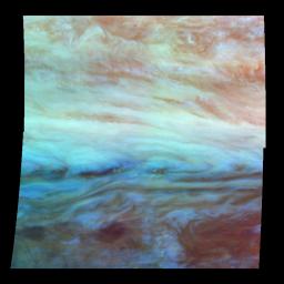 PIA01116: False Color Mosaic of Jupiter's Belt-Zone Boundary
