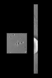 PIA01155: Flow Ejecta and Slope Landslides in Small Crater