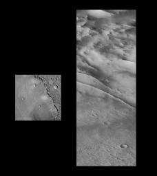 PIA01157: Schiaparelli Crater Rim and Interior Deposits