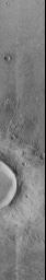 PIA01162: Flow-ejecta Crater in Icaria Planum - High Resolution Image