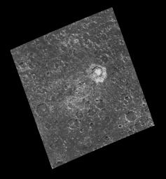PIA01222: Mass Wasting in Craters near the South Pole of Callisto