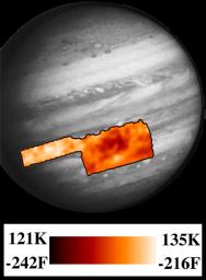 PIA01234: PPR Great Red Spot Temperature Map