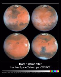 PIA01248: Four Views of Mars in Northern Summer