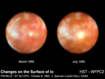 PIA01260: Hubble Discovers Bright New Spot on Io
