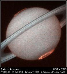 PIA01269: Hubble Provides Clear Images of Saturn's Aurora