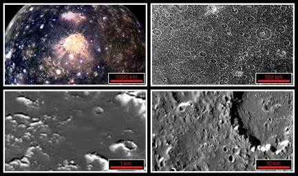 PIA01297: View of Callisto at Increasing Resolutions