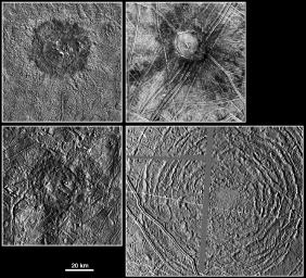 PIA01661: Large Impact Structures on Europa
