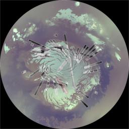 PIA01929: Map of Context Camera's North Polar Coverage During Checkout