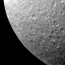 PIA02270: Rhea - Multiple Impact Craters