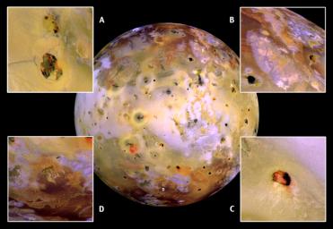 PIA02319: Closeups of Io (false color)