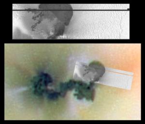 PIA02508: Galileo Discovers Caldera at Prometheus Volcano, Io