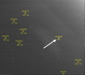 PIA02699: Optical Navigation Demonstration Near Mars