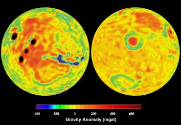 PIA02817: Mars Gravity Anomoly Map
