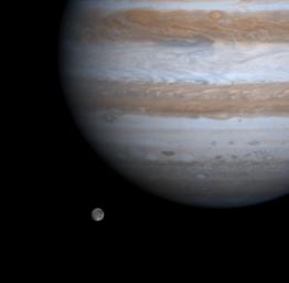 PIA02862: Ganymede and Jupiter