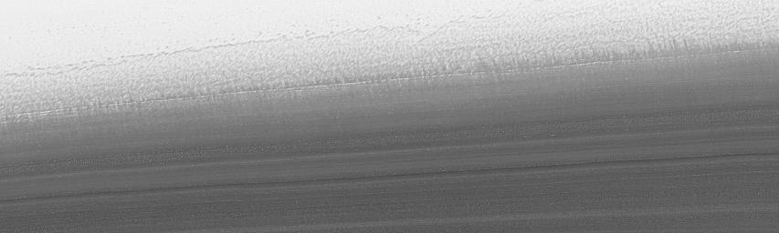 PIA02897: North Polar Cap Layers and Frost on the First Day of Summer