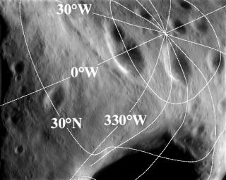 PIA02922: Eros' Latitude and Longitude Grid
