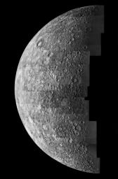 PIA03103: Photomosaic of Mercury - Inbound View
