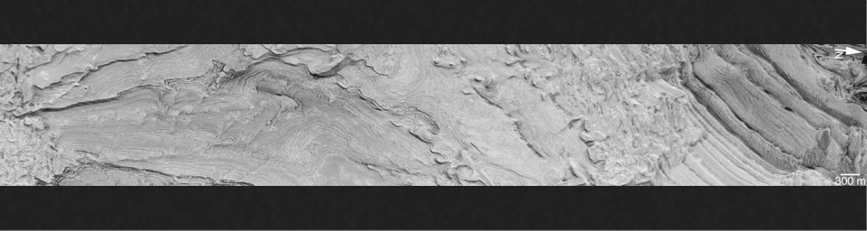 PIA03211: Spectacular Layers Exposed in Becquerel Crater