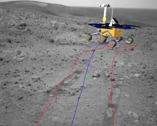PIA03234: Simulated View for Rover Activity Planning