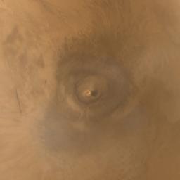 PIA03470: Arsia Mons Spiral Cloud