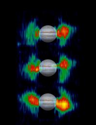 PIA03478: Inner Radiation Belts of Jupiter