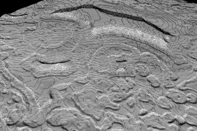 PIA03874: Derived Topographic Model from Mars Global Surveyor Instruments