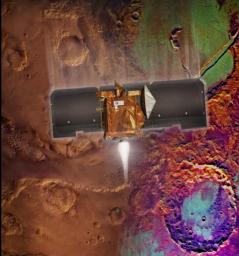 PIA04246: Artist's Concept of Mars Odyssey Aerobraking