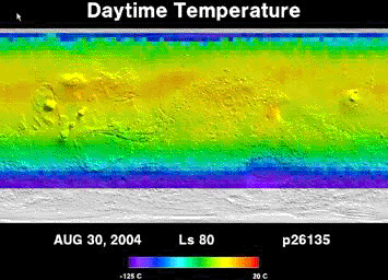 PIA04298: Five Years of Monitoring Mars' Daytime Surface Temperatures (Animation)