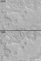PIA04528: Two Mars Years of South Polar Change