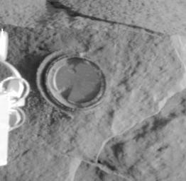 PIA05223: First Grinding of a Rock on Mars