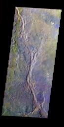 PIA05663: Channel with Island in False Color