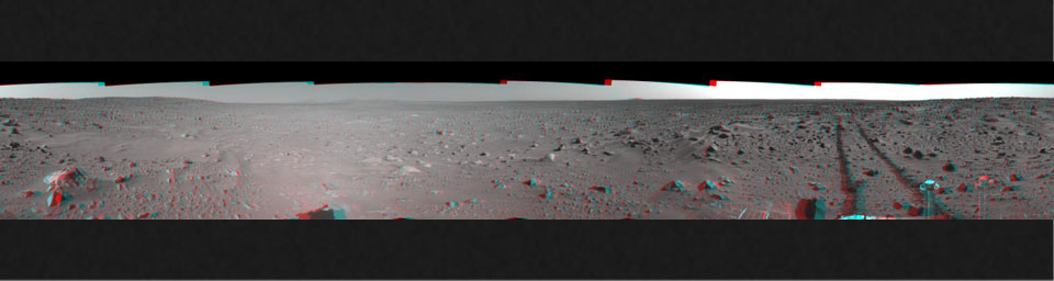 PIA05765: Spirit's View on Sol 93 (3-D)