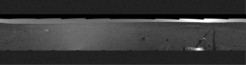 PIA05779: Spirit's View on Sol 101 (right eye)