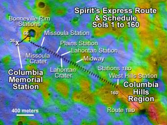 PIA05834: Spirit's Express Route to 'Columbia Hills'