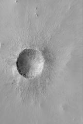 PIA05846: Small, Bouldery Crater
