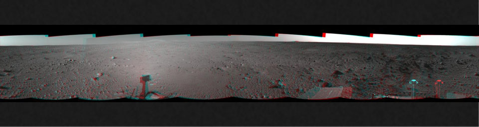 PIA05901: Spirit's View on Sol 124 (3-D)