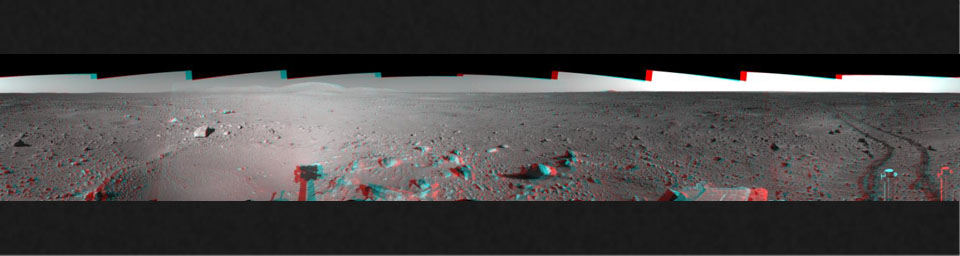 PIA06026: Spirit's View on Sol 142 (3-D)